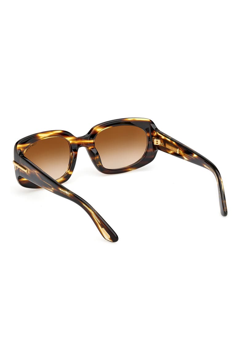 Icon 54mm Rectangle Sunglasses, Alternate, color, SHINY BROWN STRIPED HONEY