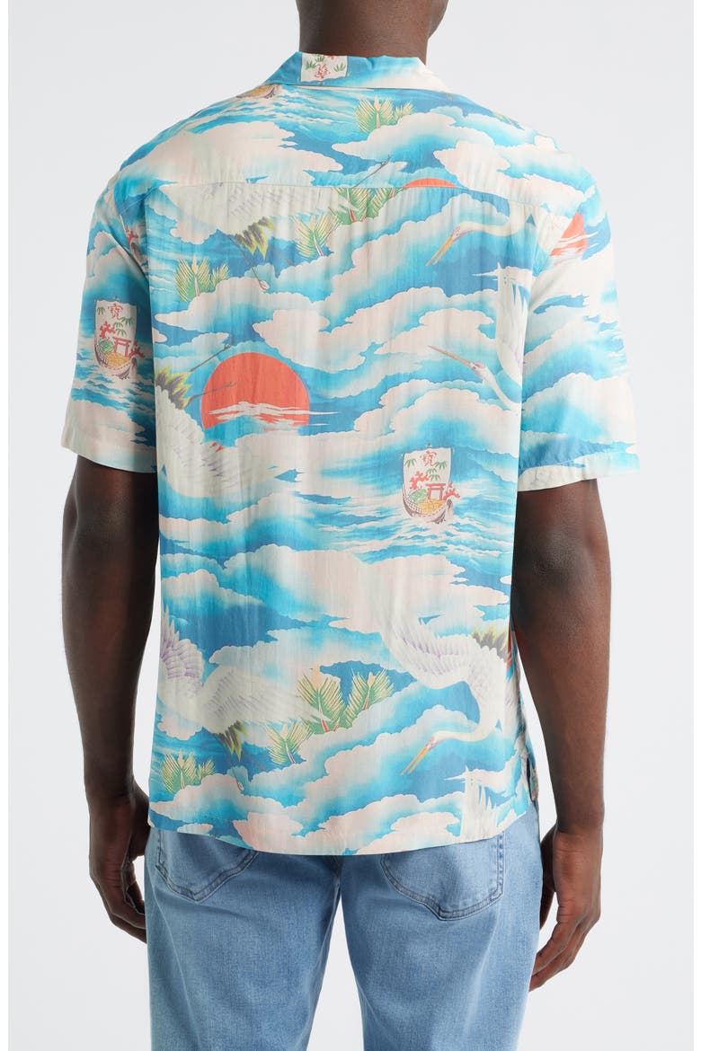 Saipan Print Relaxed Fit Cotton Camp Shirt, Alternate, color, BLUEBERRY BLUE