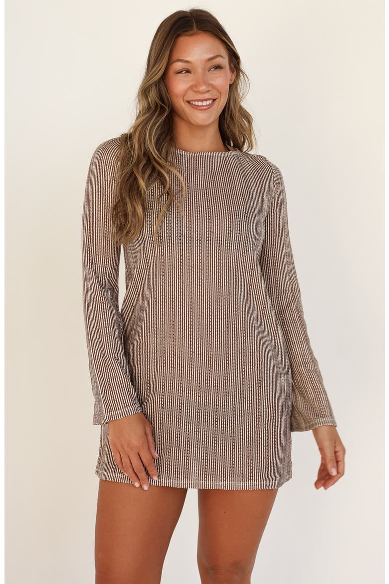 Brooklyn Dress, Main, color, Cocoa Stripe