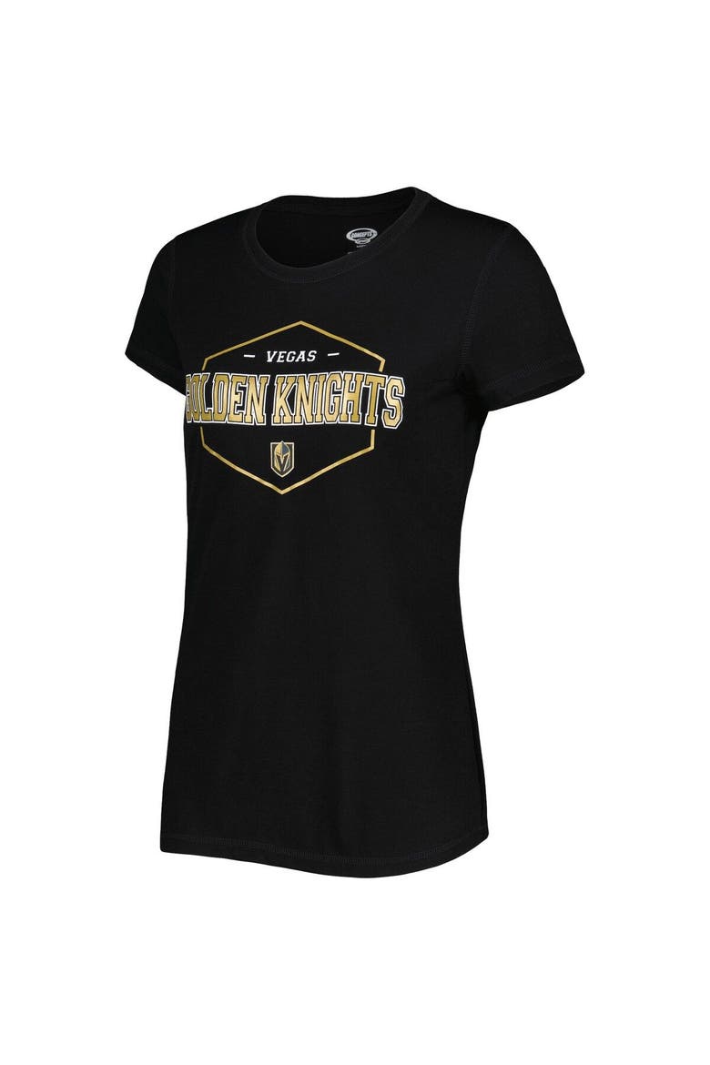 Women's Concepts Sport Black/Gold Vegas Golden Knights Badge T-Shirt & Pants Sleep Set, Alternate, color, Black