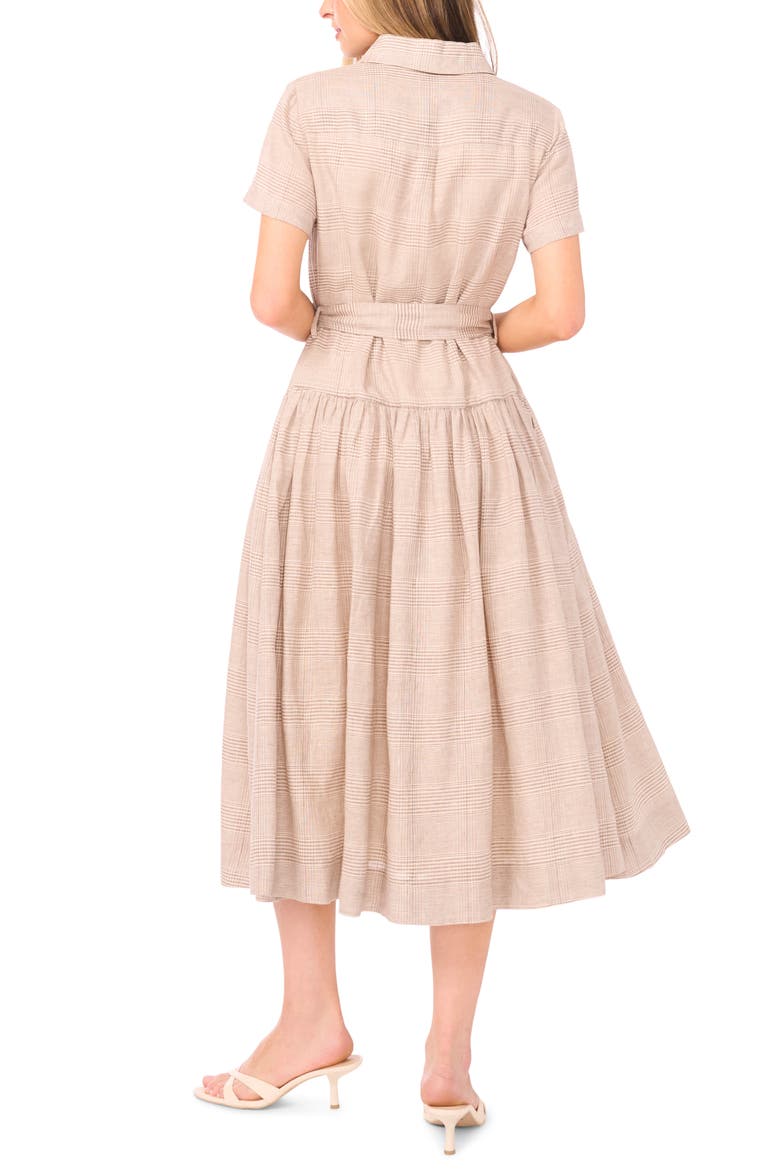 Charlie Drop Waist Linen Shirtdress, Alternate, color, LIGHT HEATHER GREY
