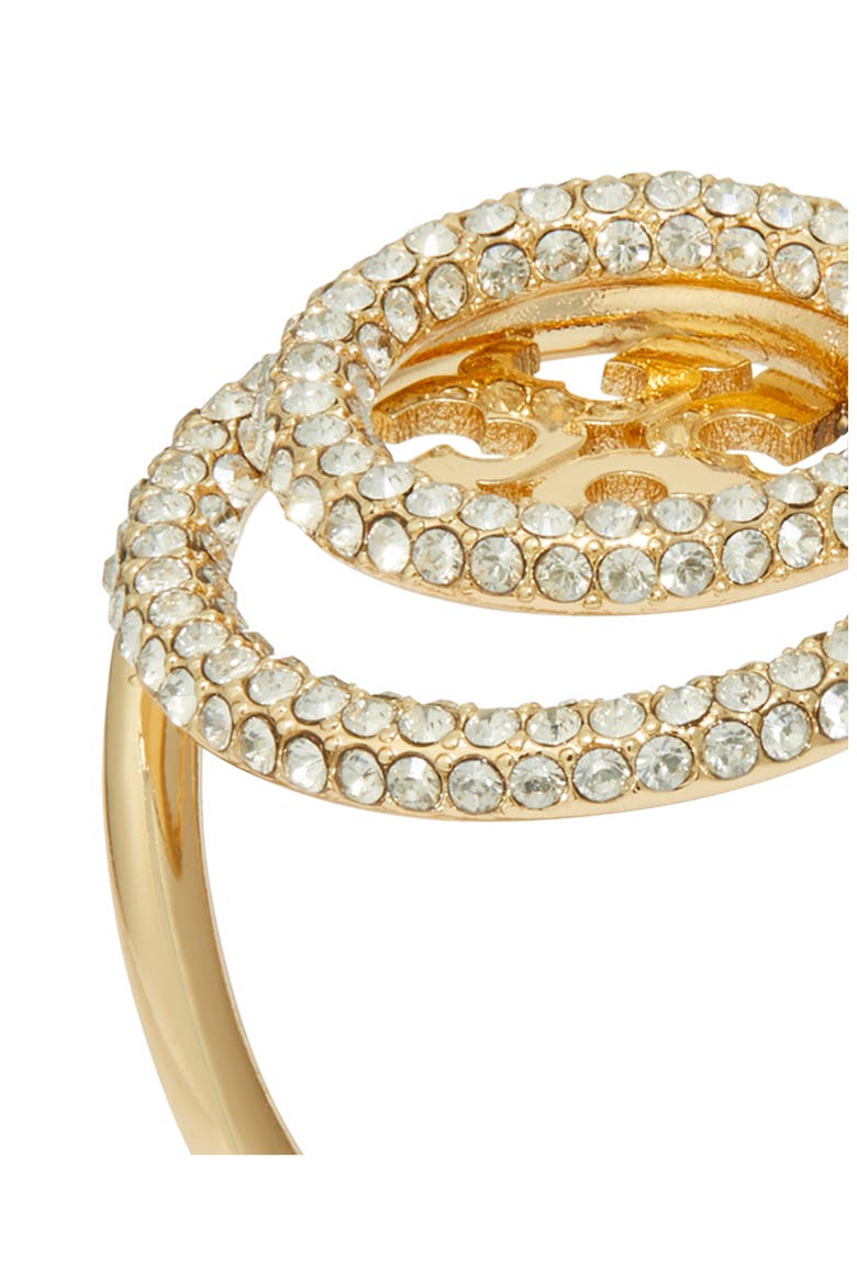 Miller Pavé Double Ring, Alternate, color, TORY GOLD / CRYSTAL