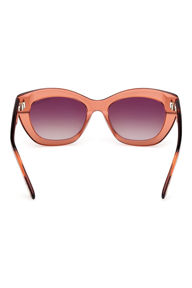 Linda 53mm Butterfly Sunglasses, Alternate, color, SHINY TERRACOTTA/ BROWN LENSES
