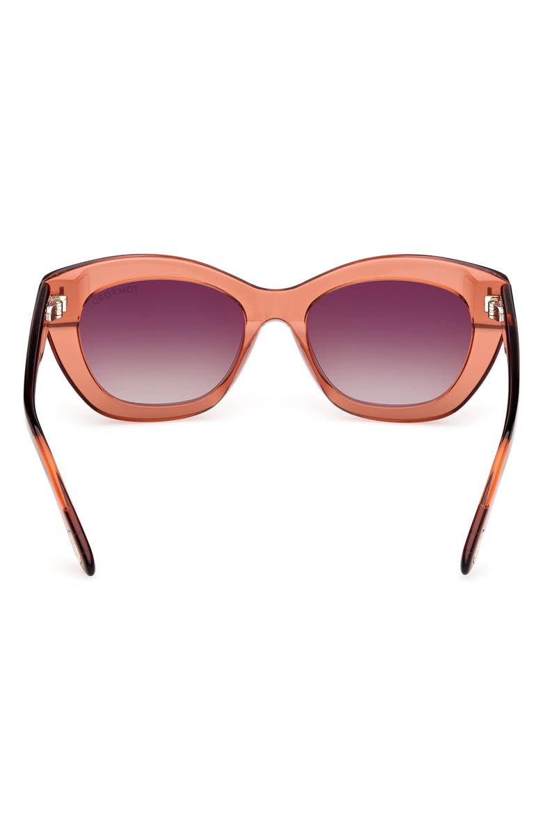 TOM FORD Linda 53mm Butterfly Sunglasses, Alternate, color, Shiny Terracotta/ Brown Lenses