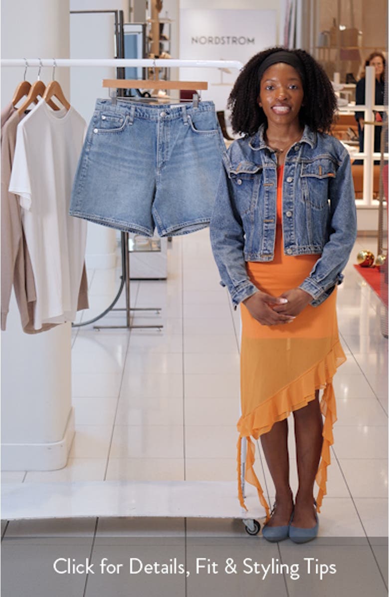 Kaia High Waist Relaxed Fit Denim Shorts, sales video thumbnail