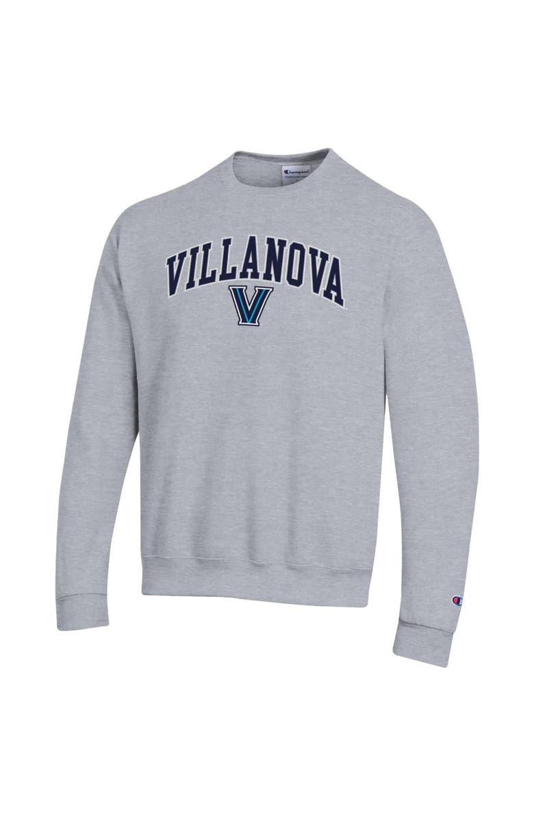 Champion Men's Champion  Heather Gray Villanova Wildcats Arch Over Logo Pullover Sweatshirt, Alternate, color, 
