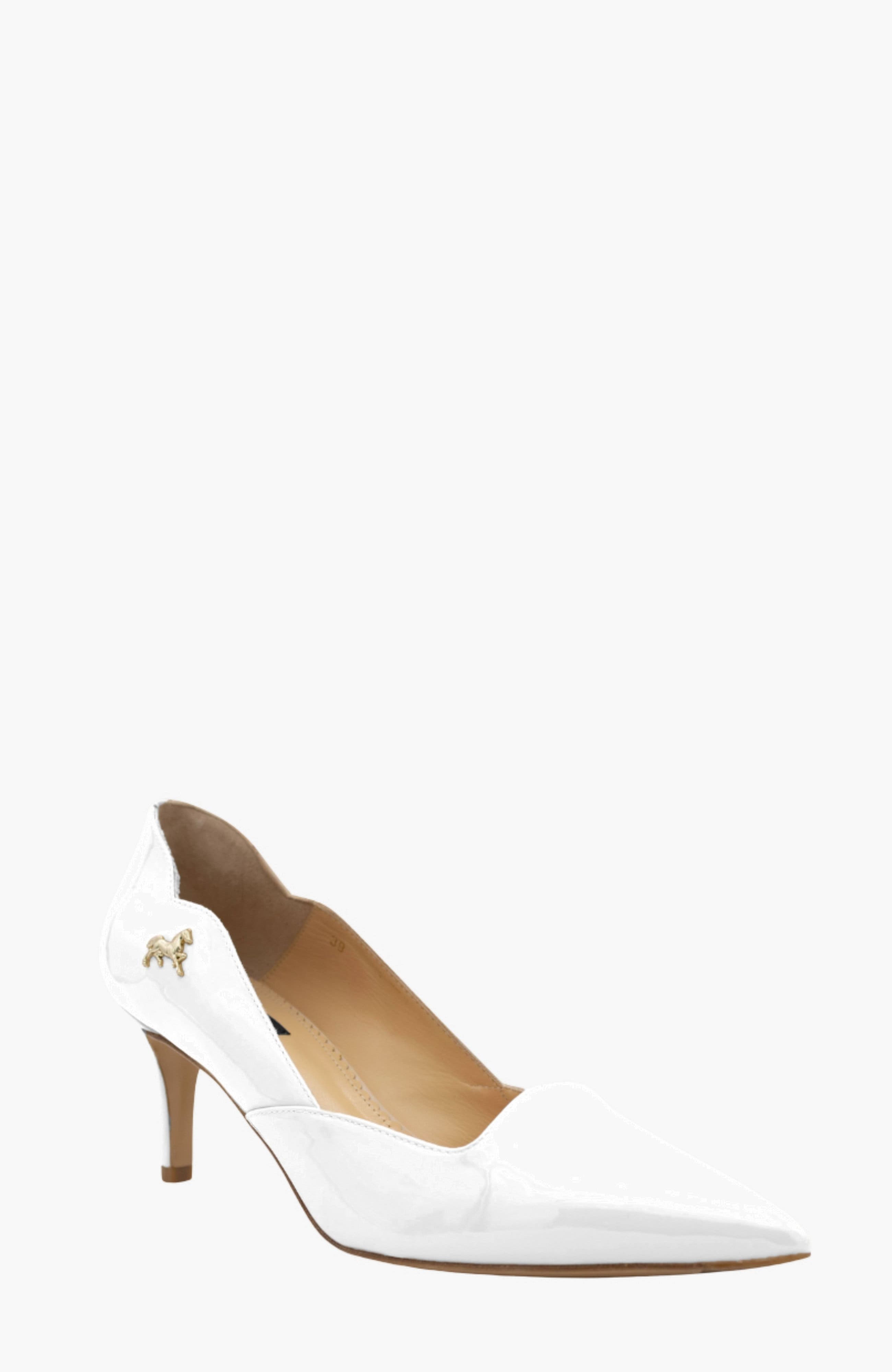 Dreamy Patent Leather Low Heel Pump, Alternate, color, White