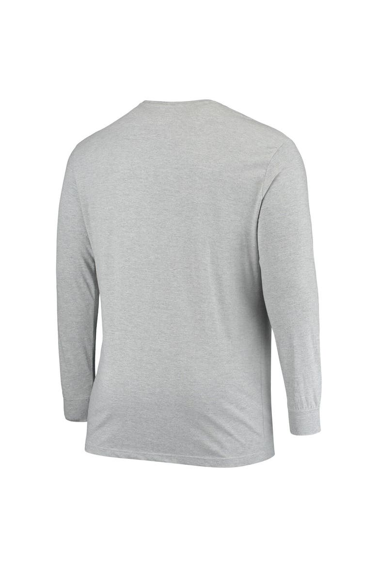 Men's Fanatics Branded Heathered Gray Cleveland Browns Big & Tall Practice Long Sleeve T-Shirt, Alternate, color, Heather Gray