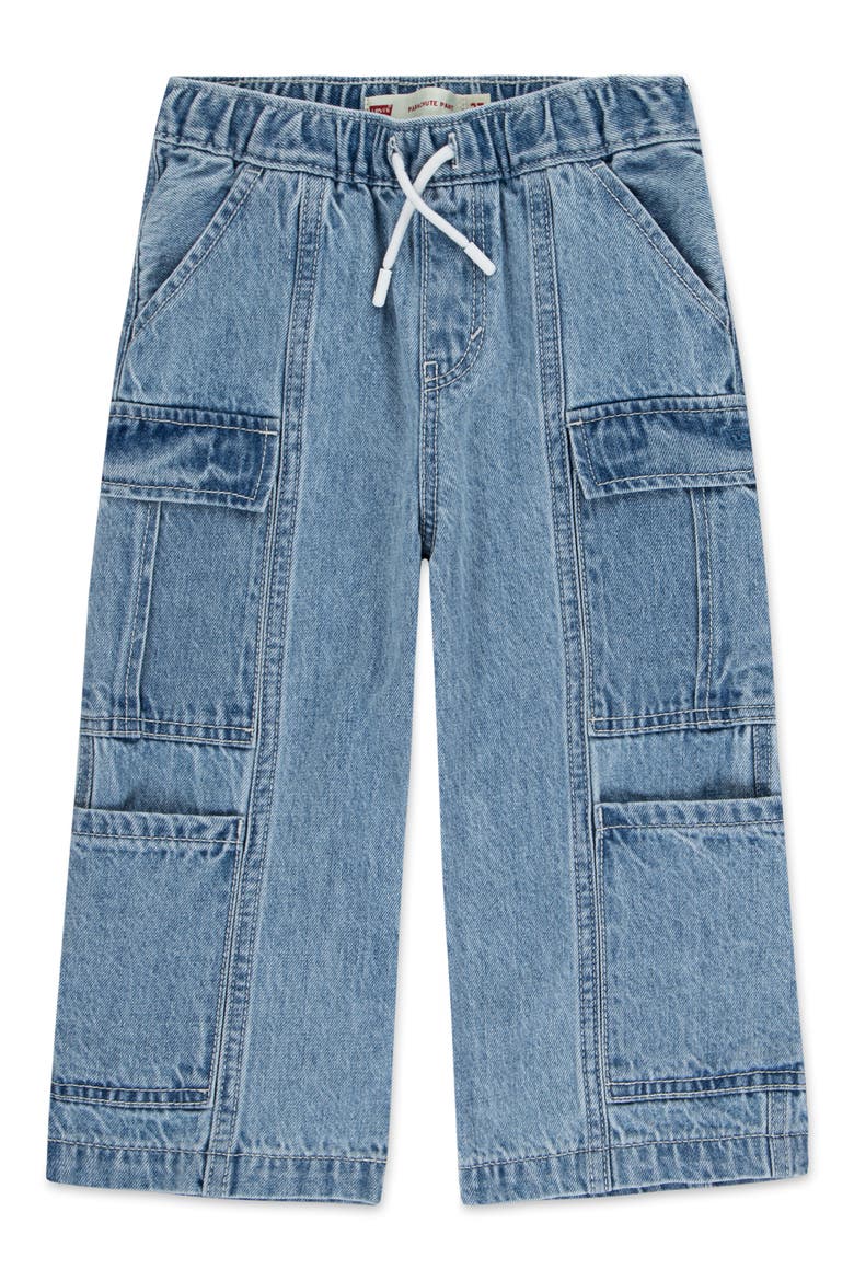 Kids' Wide Leg Parachute Cargo Jeans, Main, color, FULLY BAKED