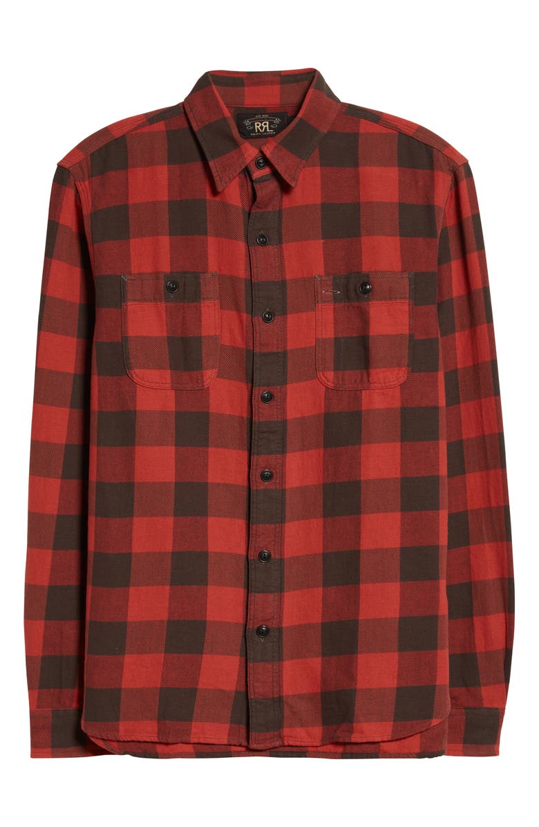 Double RL Men's Farrell Plaid Cotton Flannel Button-Up Shirt, Alternate, color, 