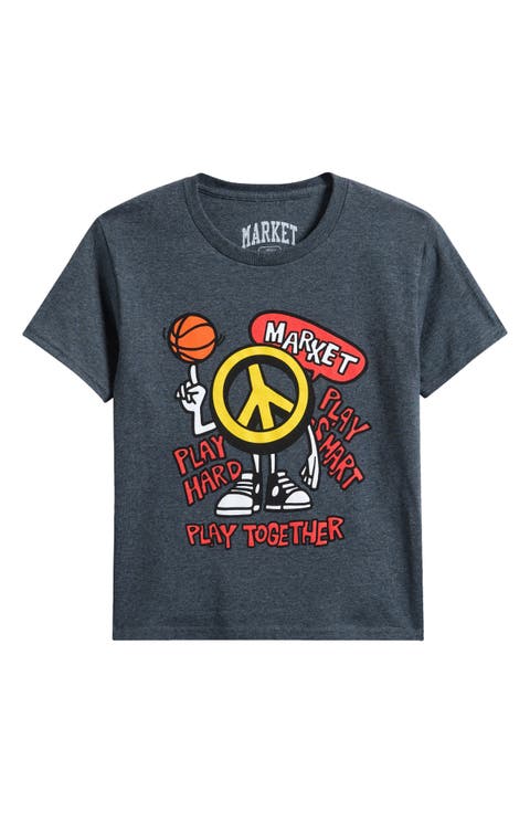 Kids' Peace on the Court Graphic T-Shirt (Little Kid & Big Kid)