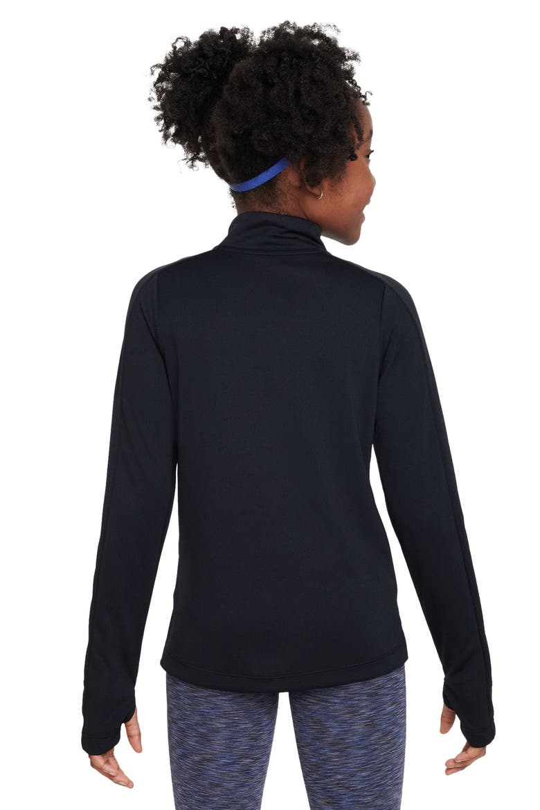Kids' Dri-FIT Half Zip Pullover, Alternate, color, 010 BLACK/WHITE