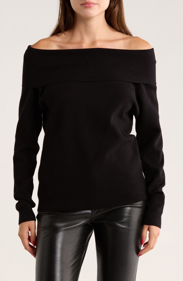 RDI Marilyn Off the Shoulder Sweater, Main, color, Black