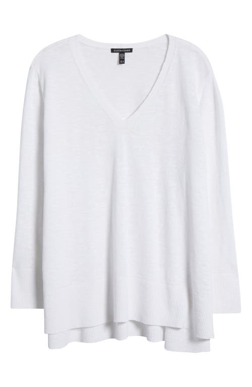Eileen Fisher Organic Linen & Organic Cotton V-neck Sweater