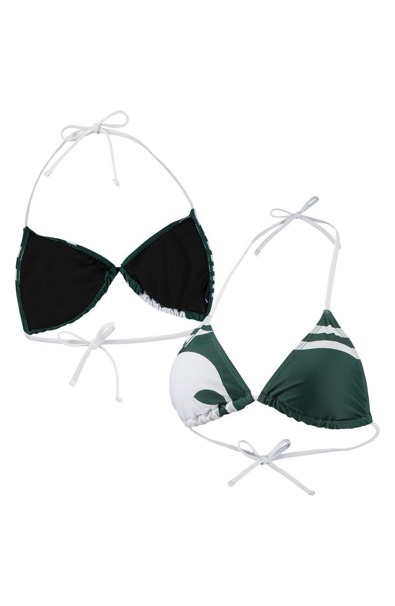 FOCO Women's FOCO Green Michigan State Spartans Wordmark Bikini Top, Main, color, 