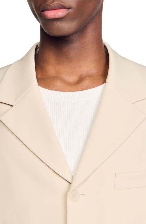 Sandro Oversized Wool Suit Jacket In Oats