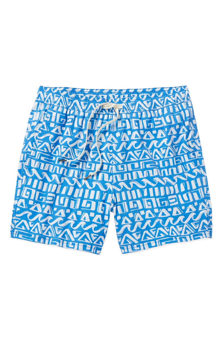 Fair Harbor The Bungalow Water Repellent Swim Trunks, Alternate, color, Blue Water Waves