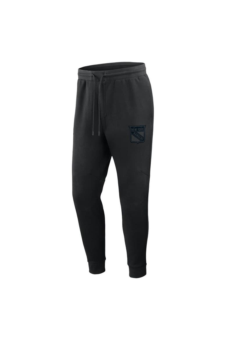 Men's Fanatics Black New York Rangers Authentic Pro Road Tri-Blend Joggers, Alternate, color, Black