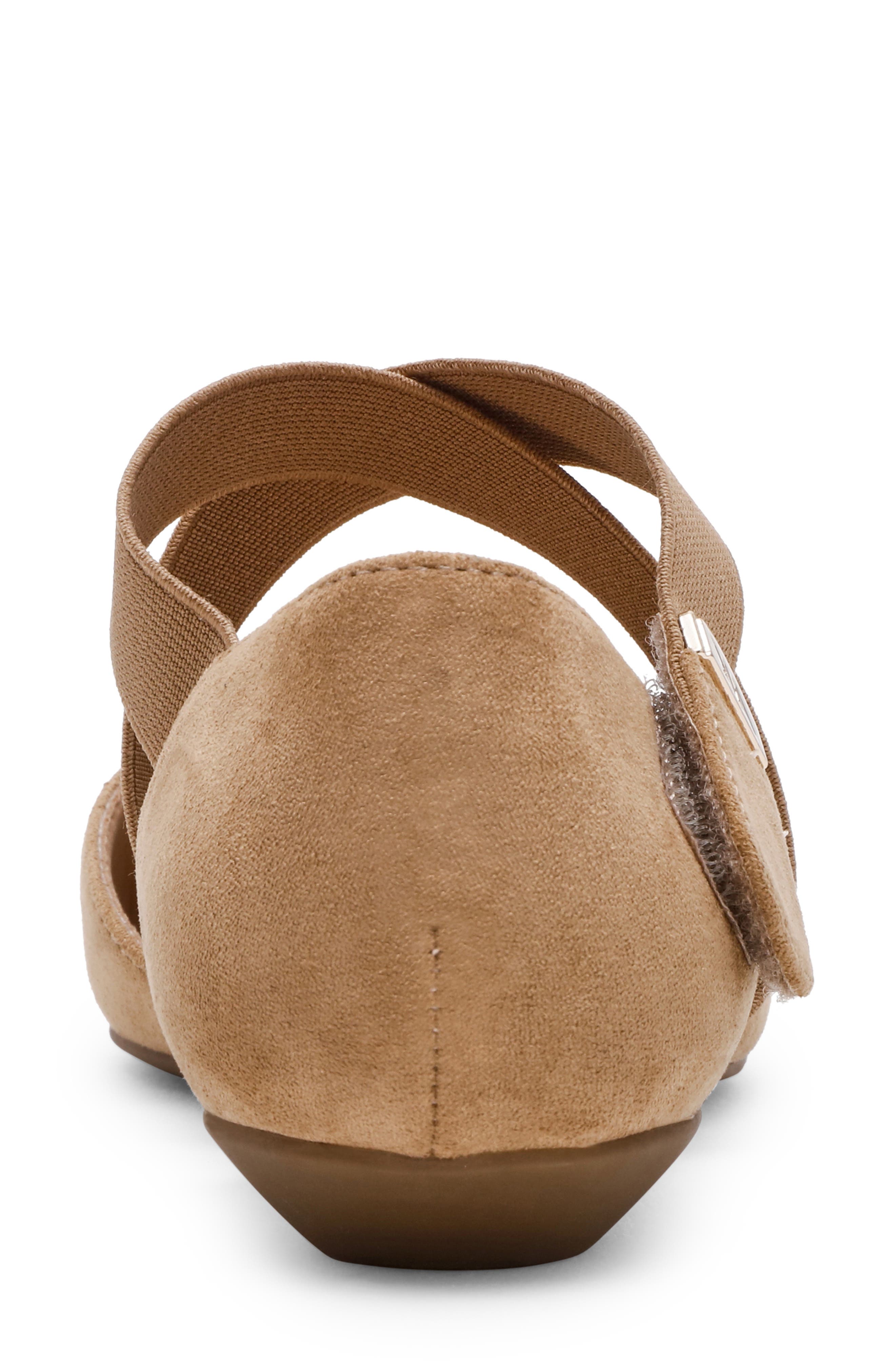 Anne Klein Oswaldo Pointed Toe Flat, Alternate, color, Sandstone Microsuede