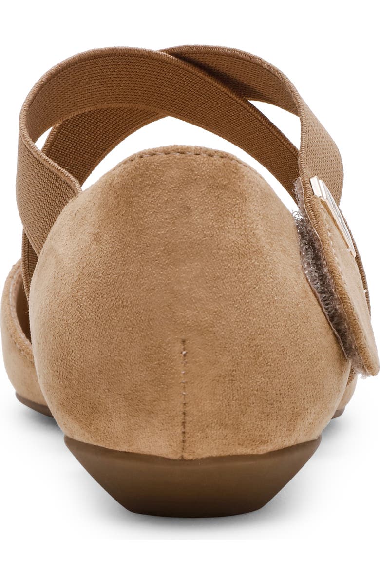 Anne Klein Oswaldo Pointed Toe Flat, Alternate, color, Sandstone Microsuede