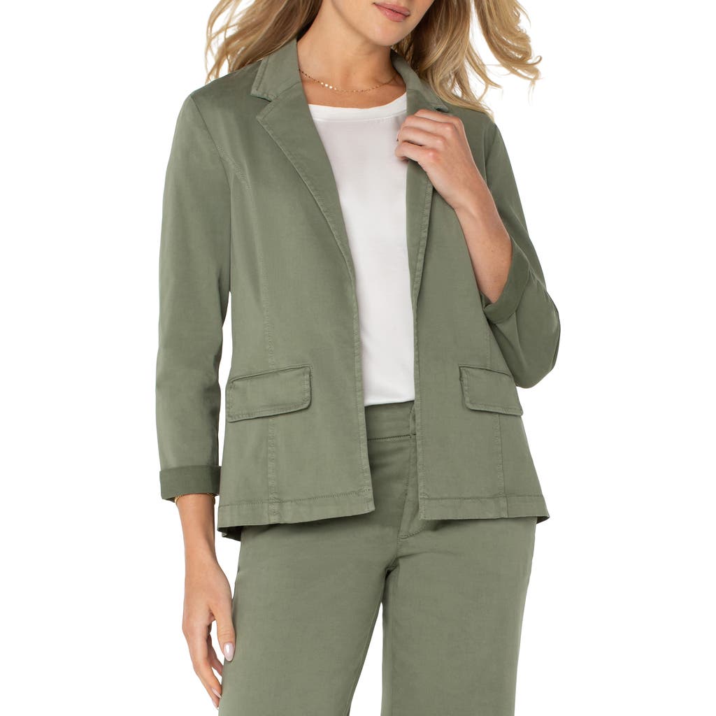 LIVERPOOL LOS ANGELES LIVERPOOL LOS ANGELES FITTED OPEN FRONT TWILL BLAZER