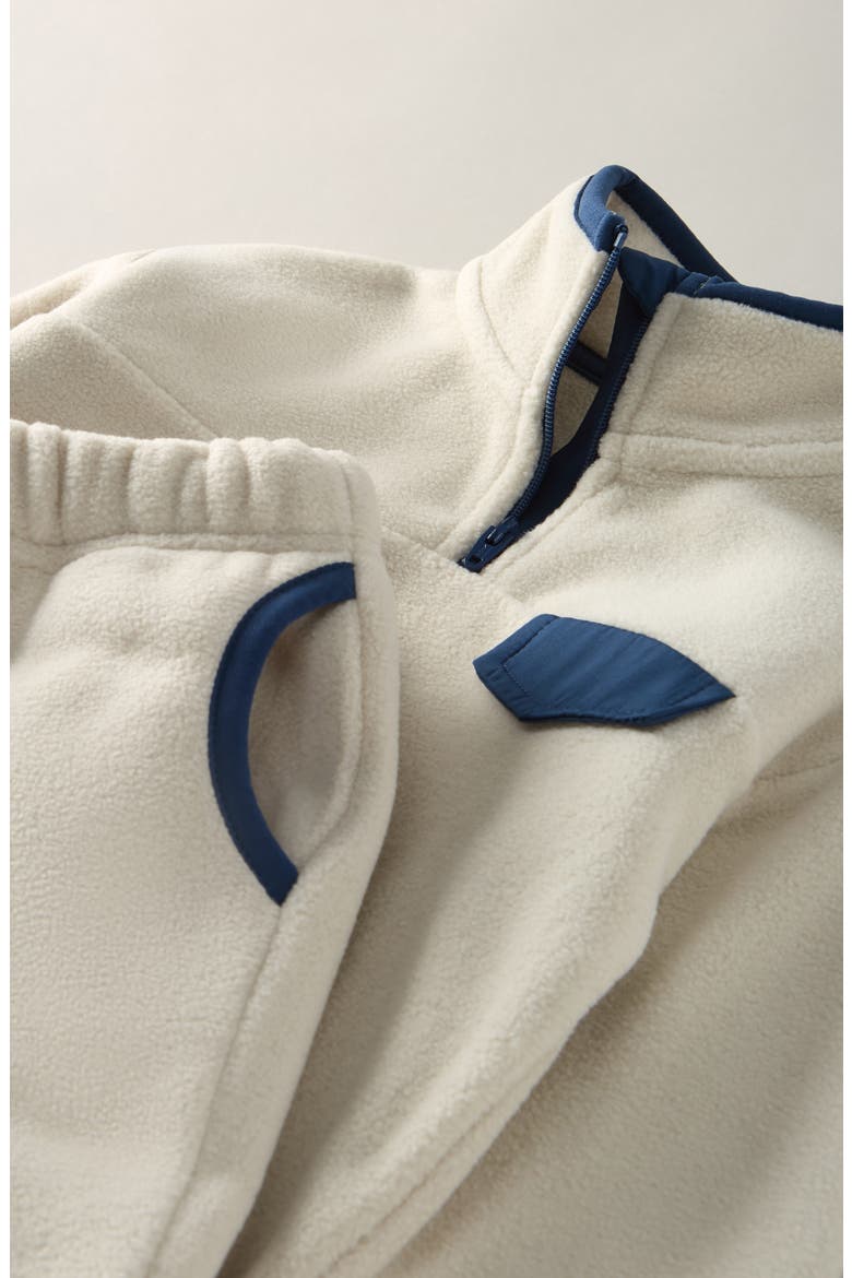 Cozy Fleece Sweater & Pants Set, Alternate, color, BEIGE OATMEAL- NAVY DENIM