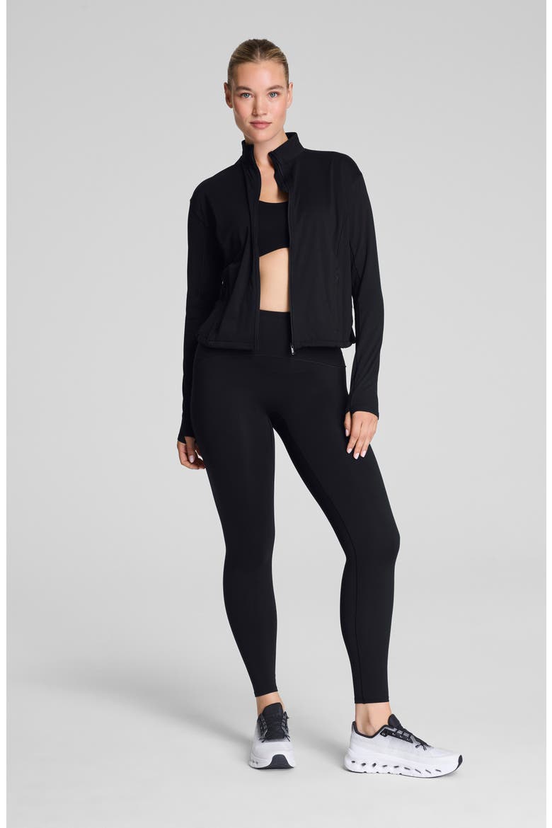 Brushed Full Zip Jacket, Alternate, color, VERY BLACK