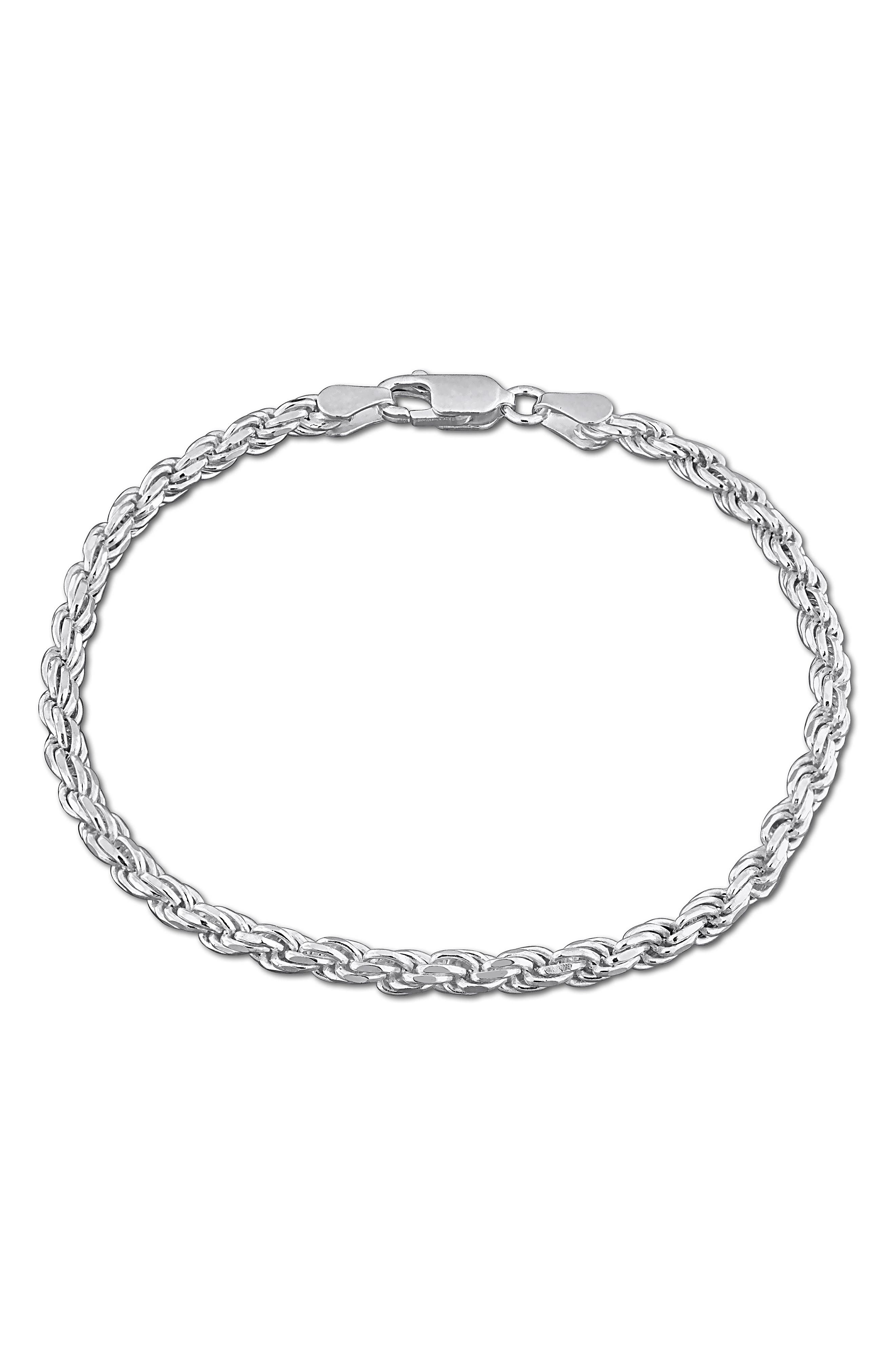 DELMAR Diamond Cut Rope Chain Bracelet, 3.1mm