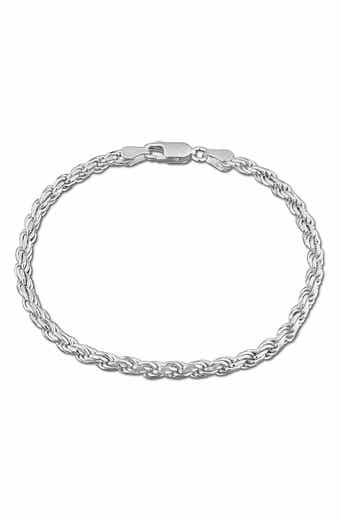 Diamond Cut Rope Chain Bracelet, 3.1mm
