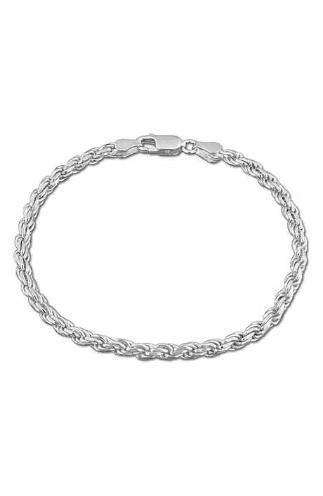 DELMAR Diamond Cut Rope Chain Bracelet, 3.1mm