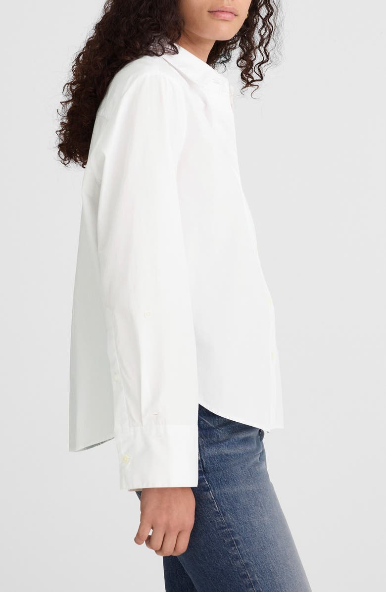 Madewell Easy Y-Neck Poplin Button-Up Shirt, Alternate, color,