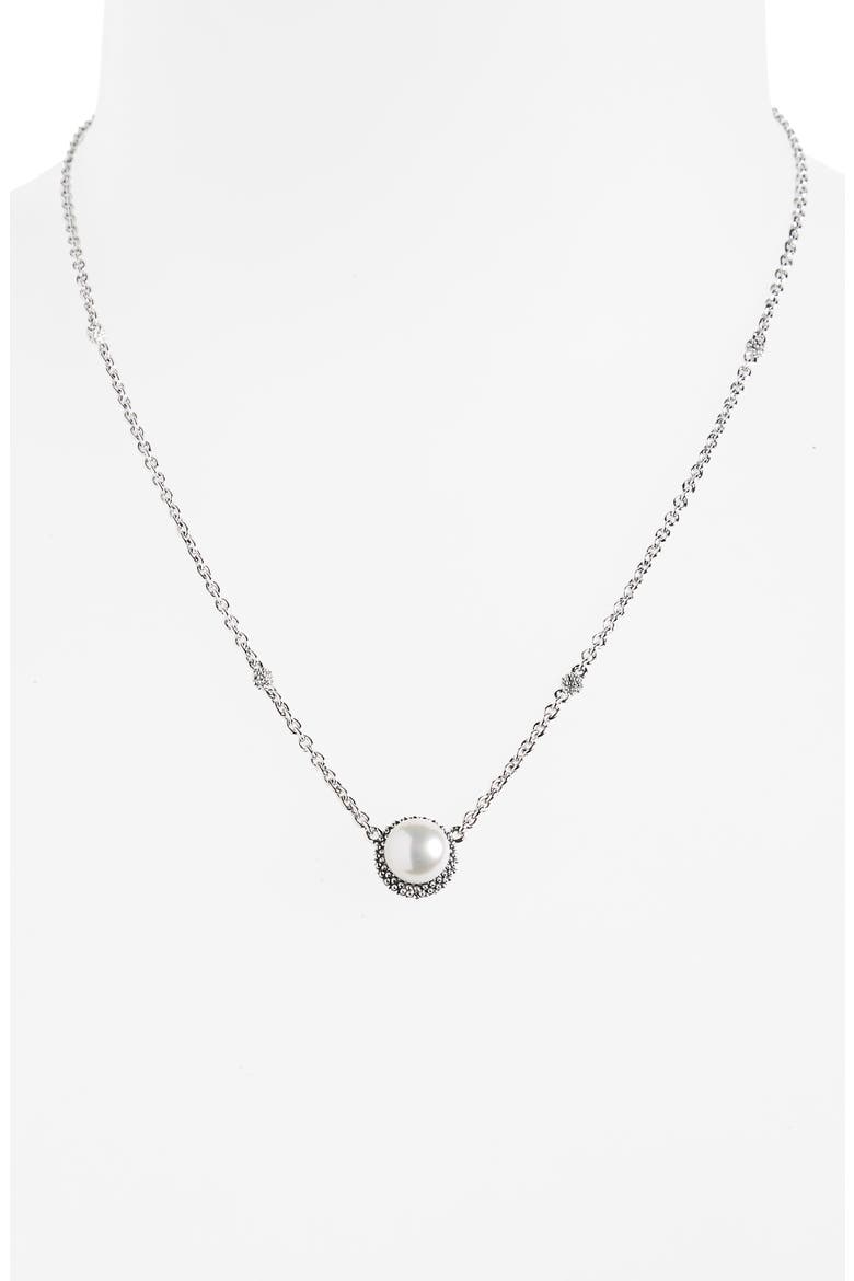 Luna Freshwater Pearl Pendant Necklace, Alternate, color, SILVER/ PEARL