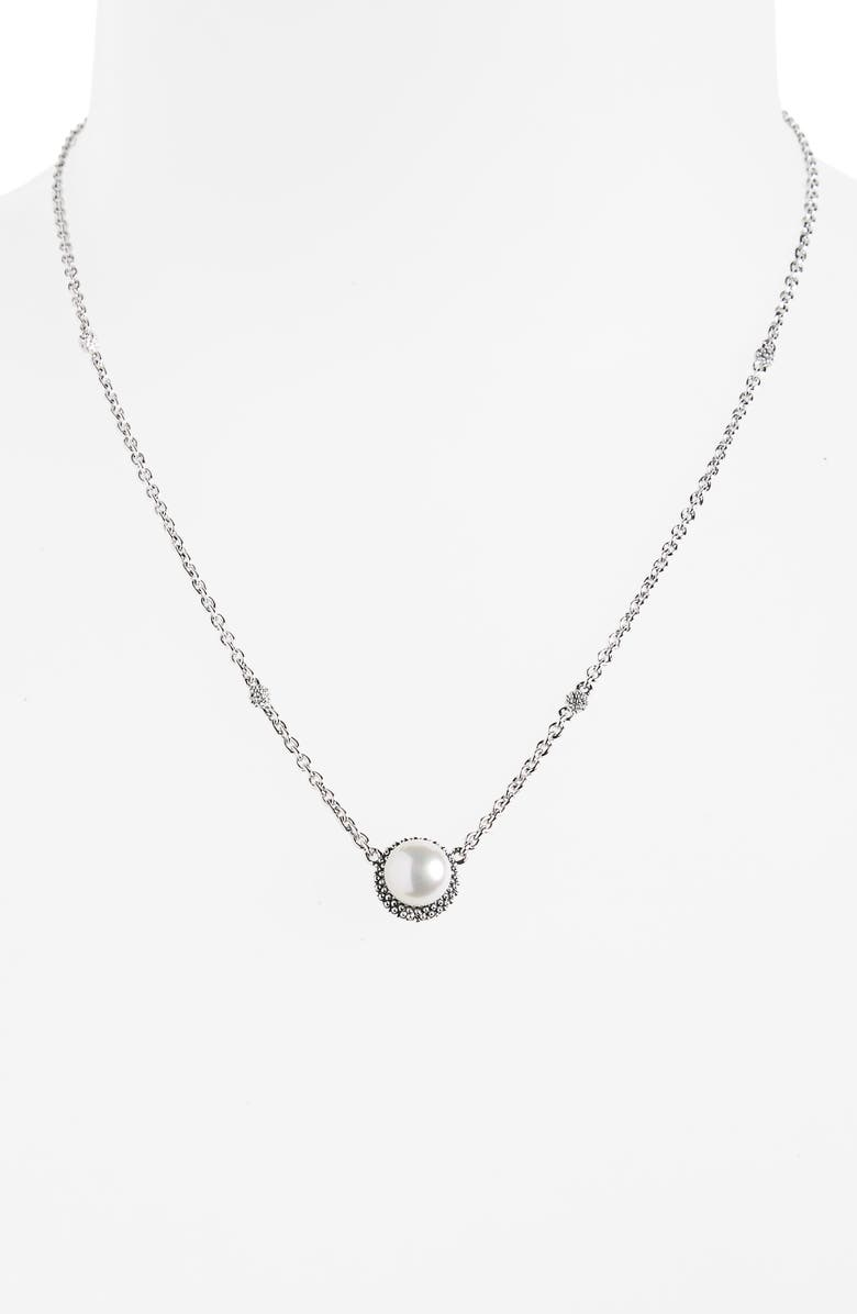 LAGOS Luna Freshwater Pearl Pendant Necklace, Alternate, color, Silver/ Pearl
