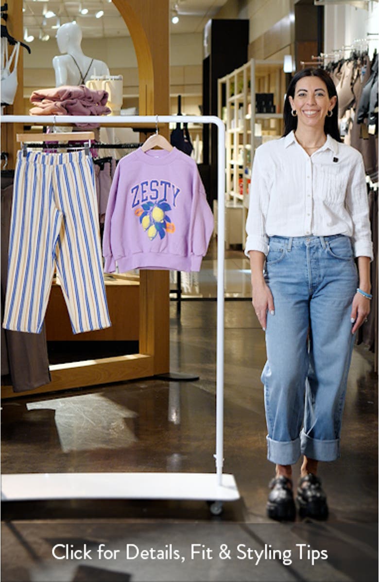 Kids' Zesty Graphic Sweatshirt & Stripe Pants Set, sales video thumbnail