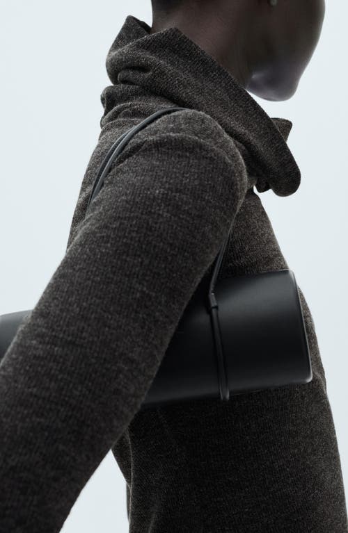Shop Mango Turtleneck Long Sleeve Knit Sweater Dress In Grey