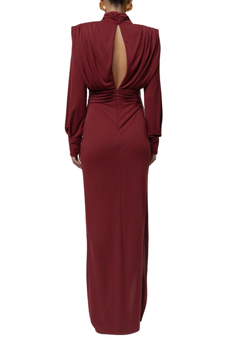 Radiance Long Sleeve Gown, Alternate, color, RED