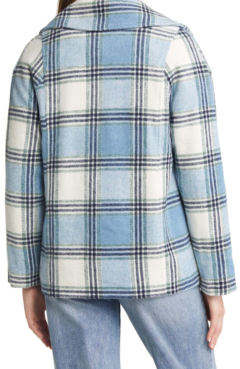 Halogen<sup>®</sup> Plaid Crop Wool Coat, Alternate, color,