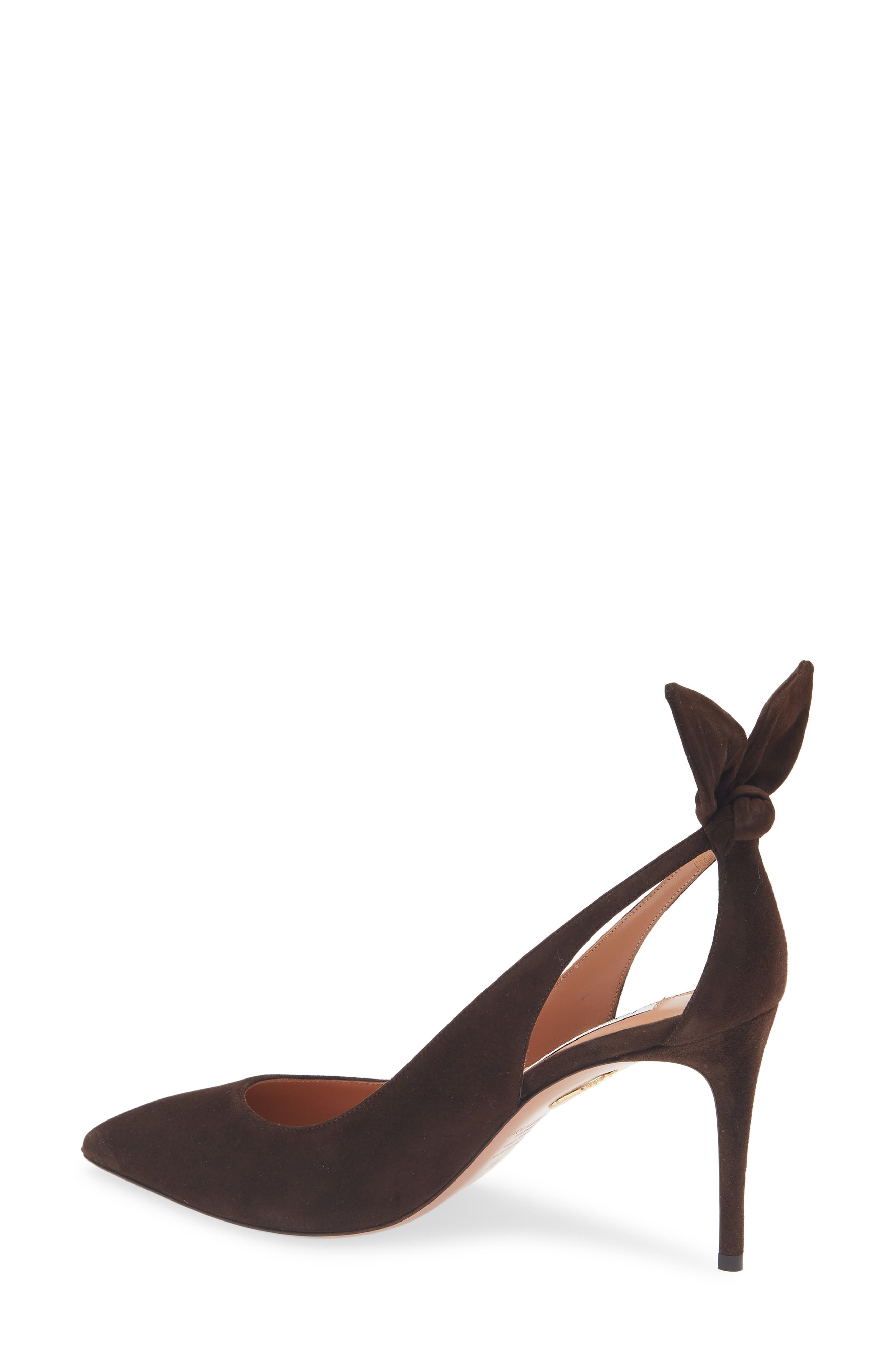 Aquazzura Bow Tie Pump, Alternate, color, Espresso