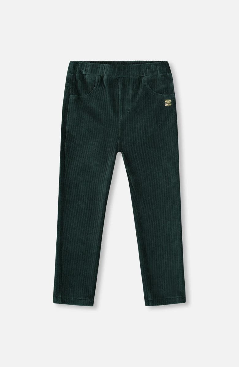Deux par Deux Stretch Velour Rib Treggings, Main, color, Dark Green