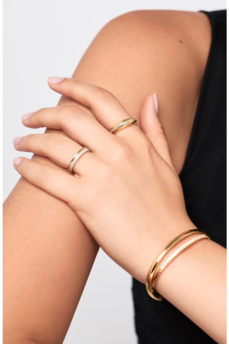 Rowan Cubic Zirconia Pave Band Stackable Ring, Alternate, color, GOLD