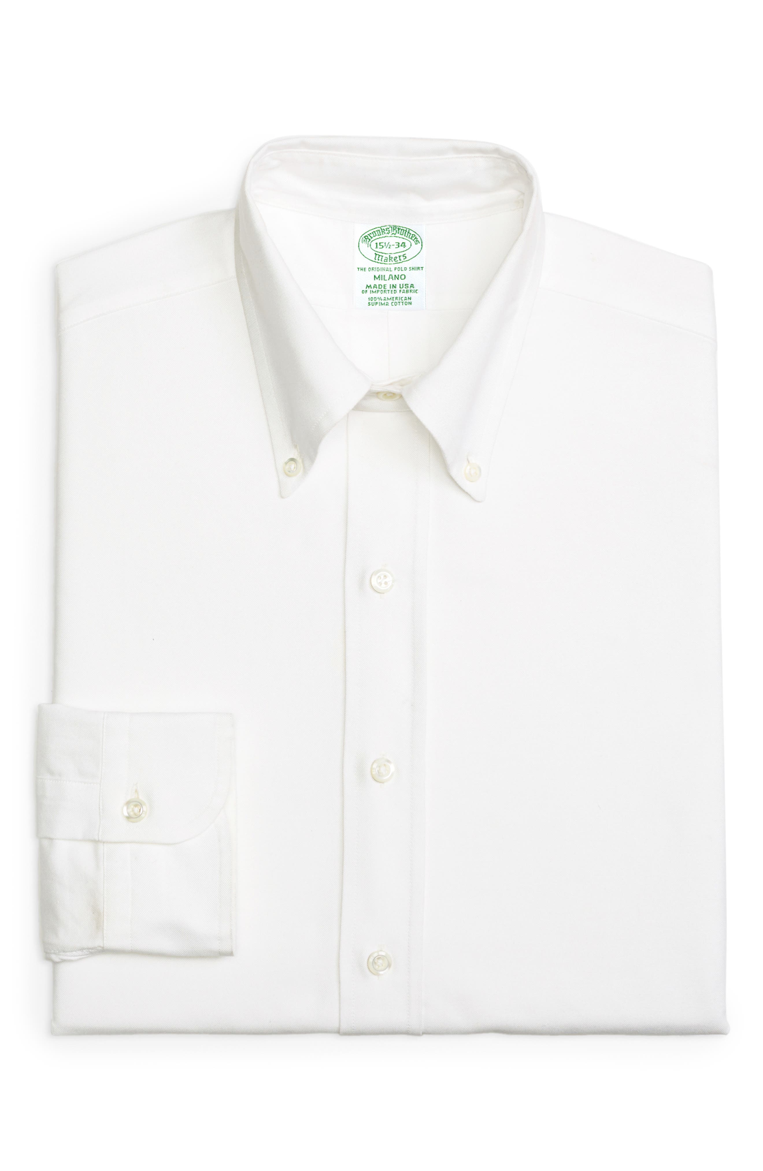 brooks brothers milano dress shirt Milano Slim Fit Dress Shirt, Performance Non-Iron with COOLMAX, English  Spread Collar Twill