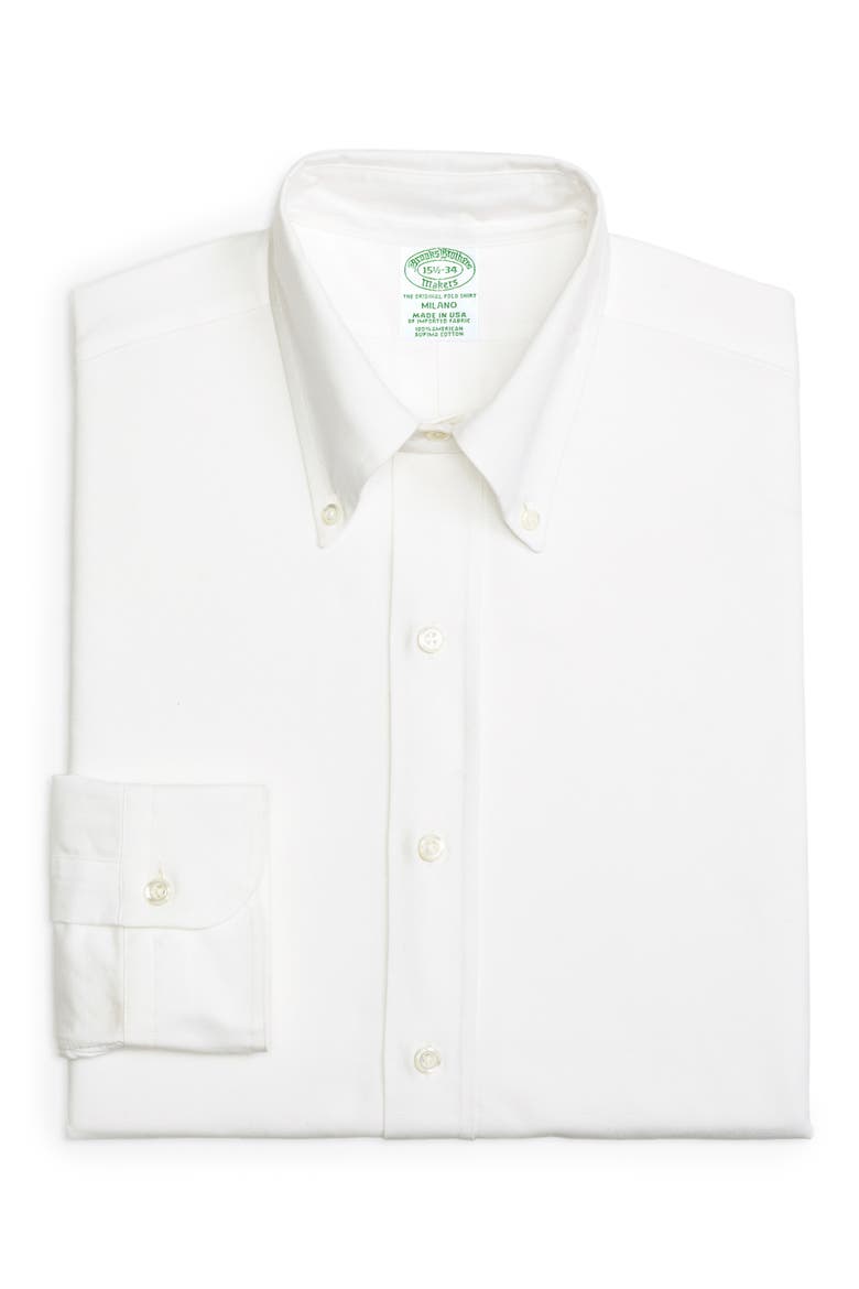 Milano Slim Fit Solid Dress Shirt, Main, color, SOLID WHITE