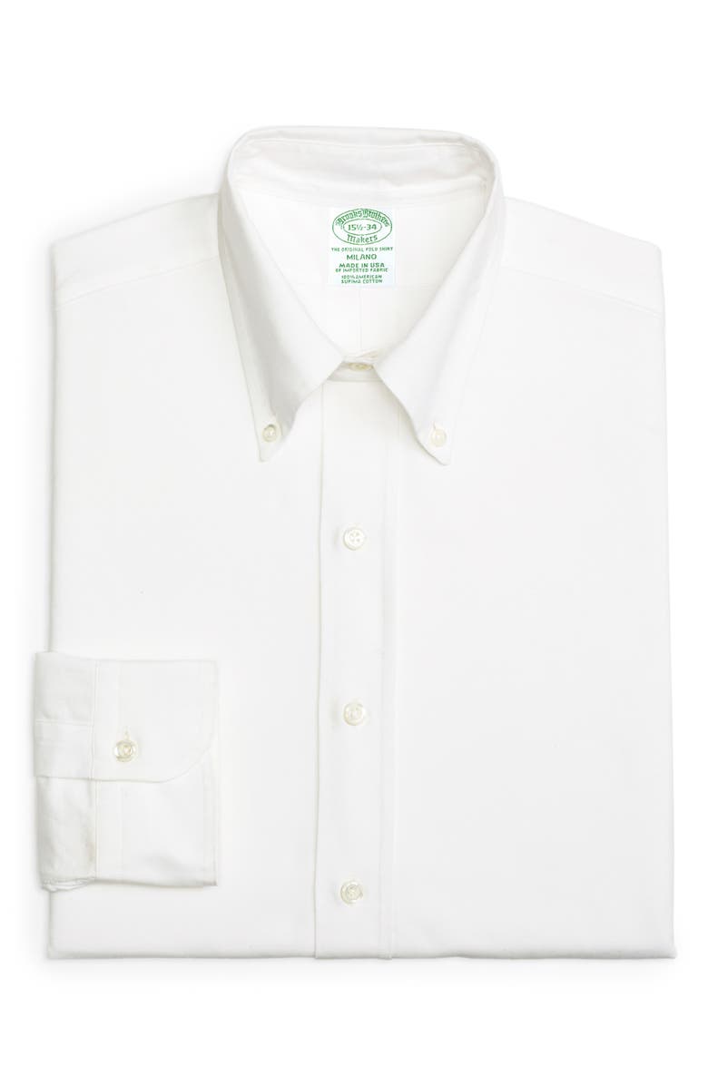 Brooks Brothers Milano Slim Fit Solid Dress Shirt, Main, color, 