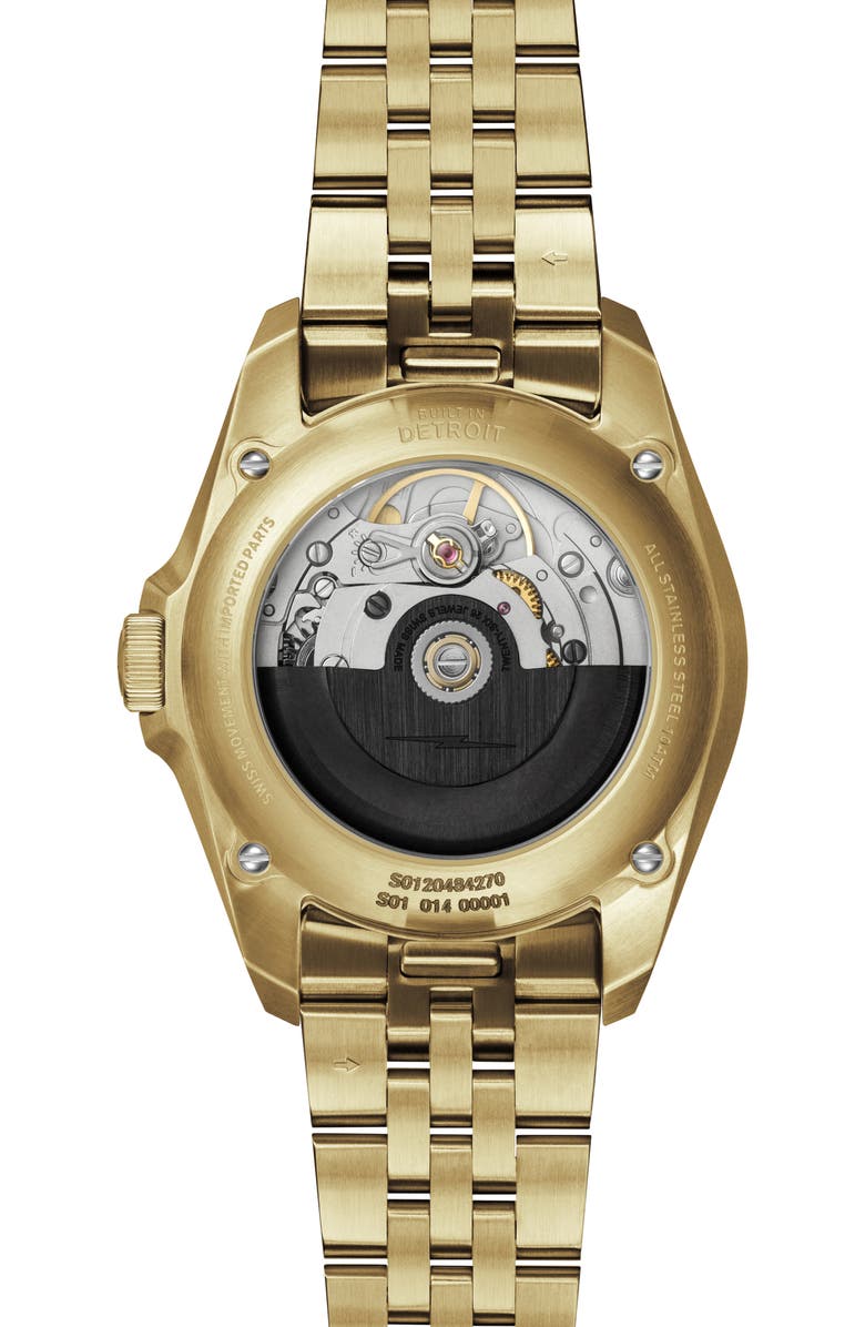 Shinola Circadian Monster Mother-of-Pearl & Diamond Automatic Bracelet Watch, 36mm, Alternate, color, White Mother Of Pearl