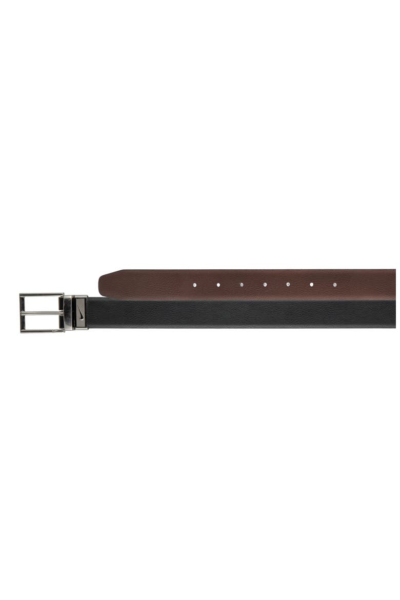 Pebble Grain Faux Leather Belt, Alternate, color, BLACK/ BROWN