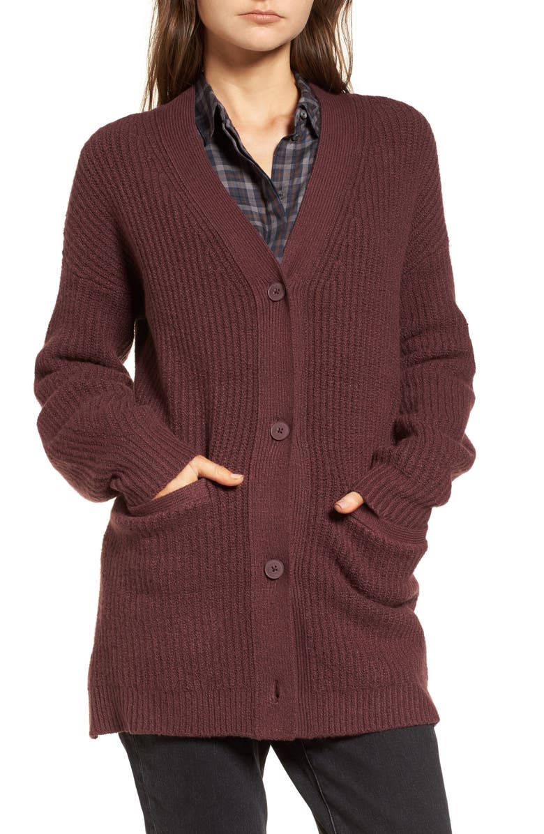 Treasure & Bond Ribbed Cardigan Sweater, Alternate, color, 