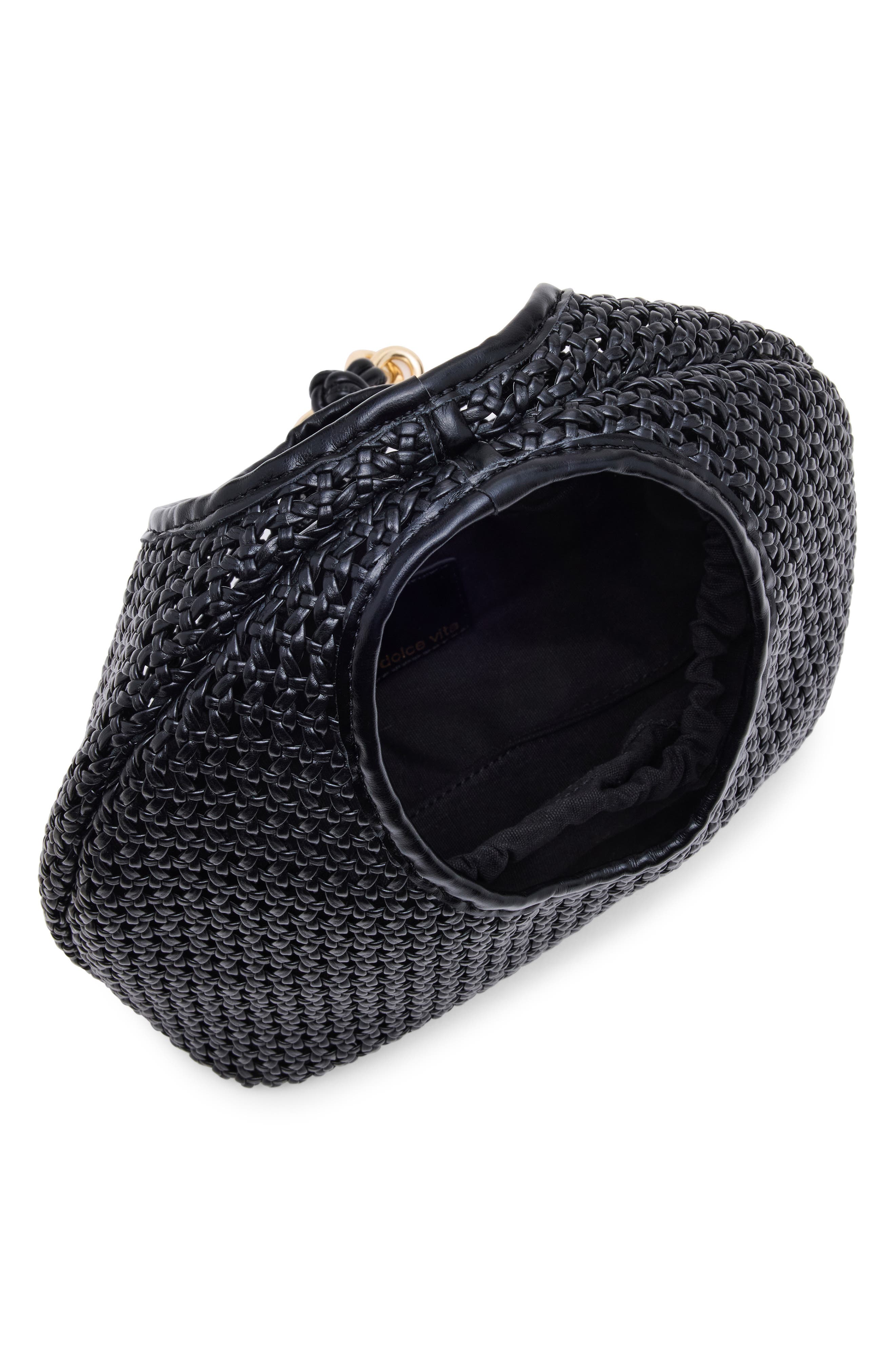 Dolce Vita Dahlia Woven Handbag, Alternate, color, Black