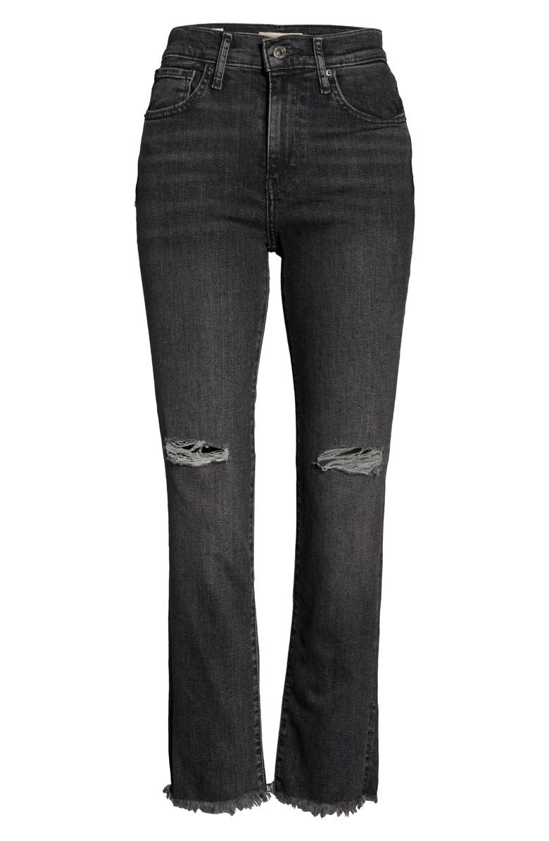 Levi's<sup>®</sup> 724<sup>™</sup> Ripped High Waist Crop Jeans, Alternate, color,