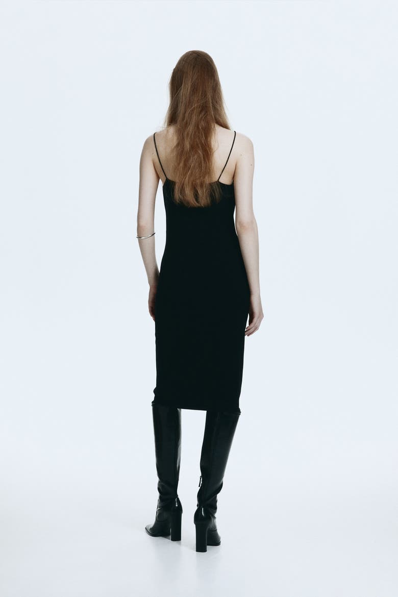 Lace-trimmed Dress, Alternate, color, Black