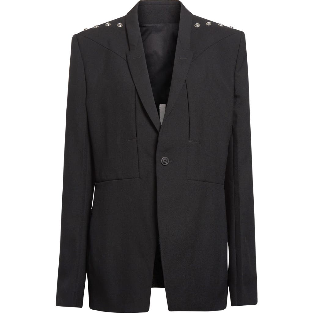 Rick Owens Fogpocket Wool Blazer In Black